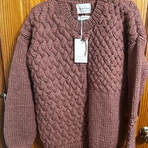 The Knotty Ones mauve pink alpaca sweater size small